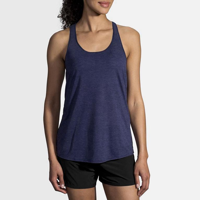 Brooks Distance Women's Running Tank Top UK Sale - Blue (FWMUI8952)